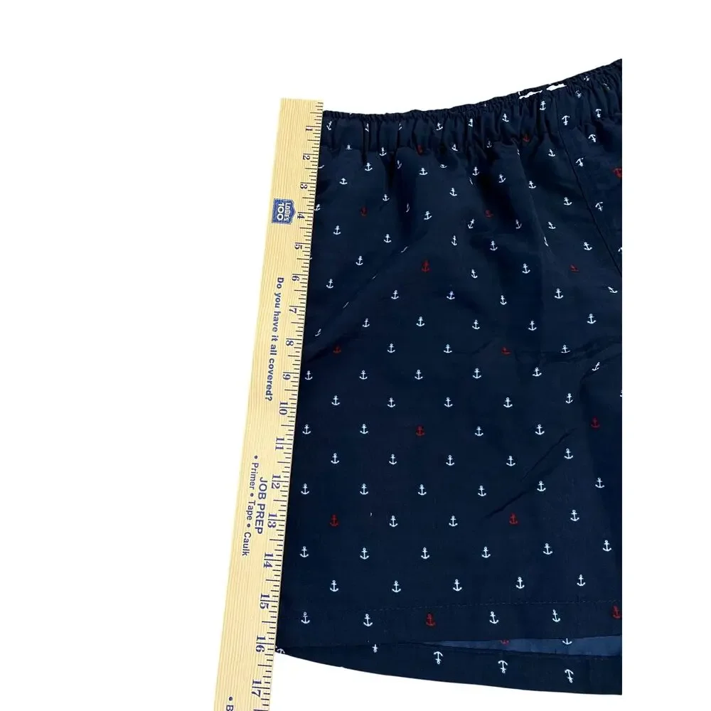 Rioman Men's Swim Trunks Medium Blue Nautical Anchors Preppy Inner Mesh Lining